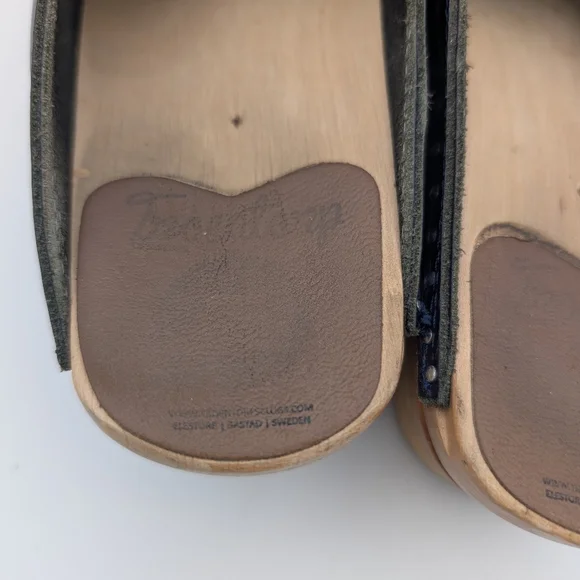 Troentorp Swedish Wooden Clogs Navy Blue Women's 38 - Picture 4 of 7